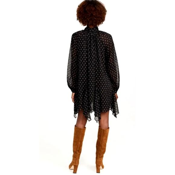 Misa Women's Black Lapis Eye Cindy Floral Mini Dress Size M - Picture 2 of 11